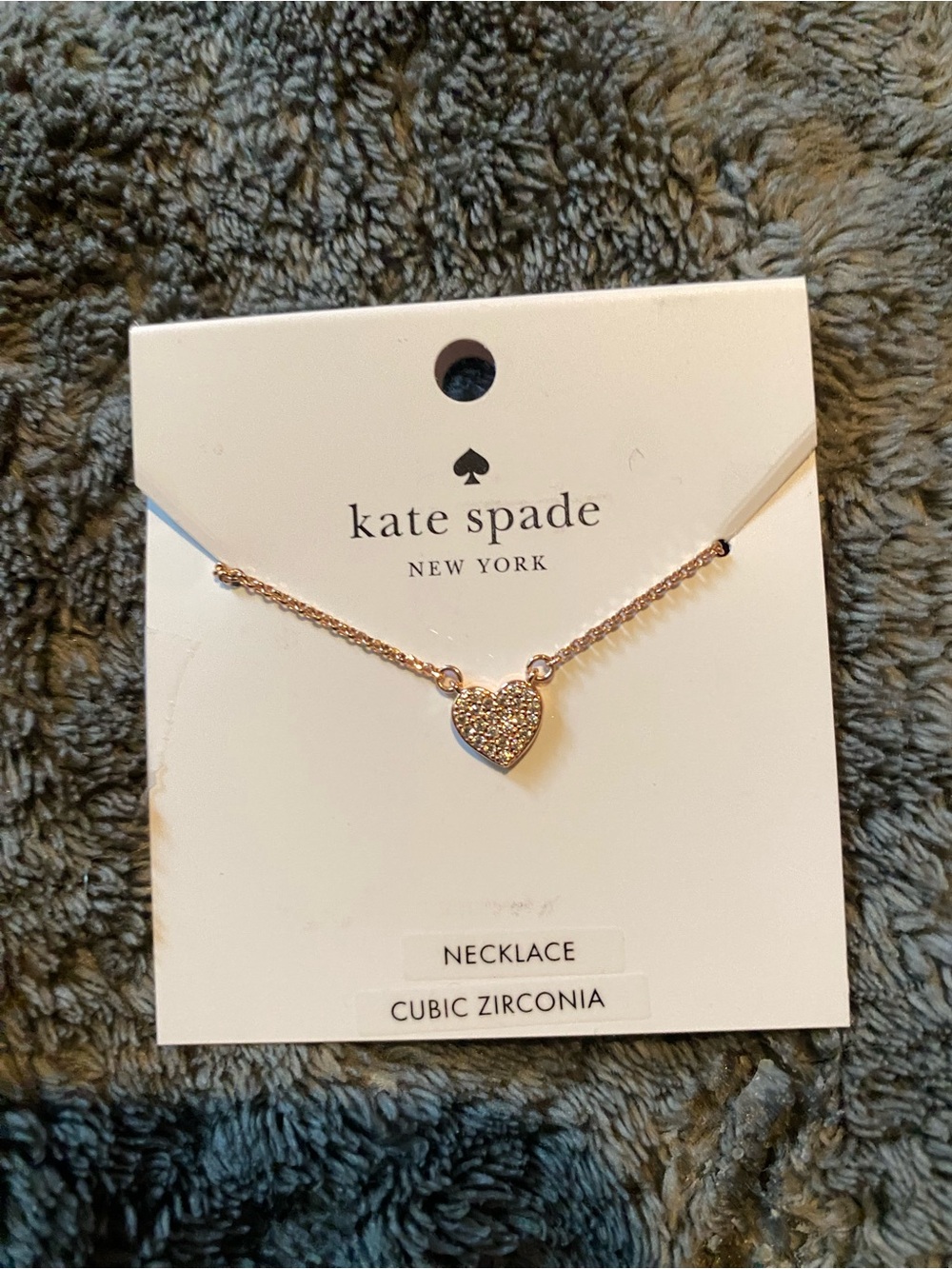 BNWT Kate Spade Rose Gold Pave YOURS TRULY Heart Necklace $58